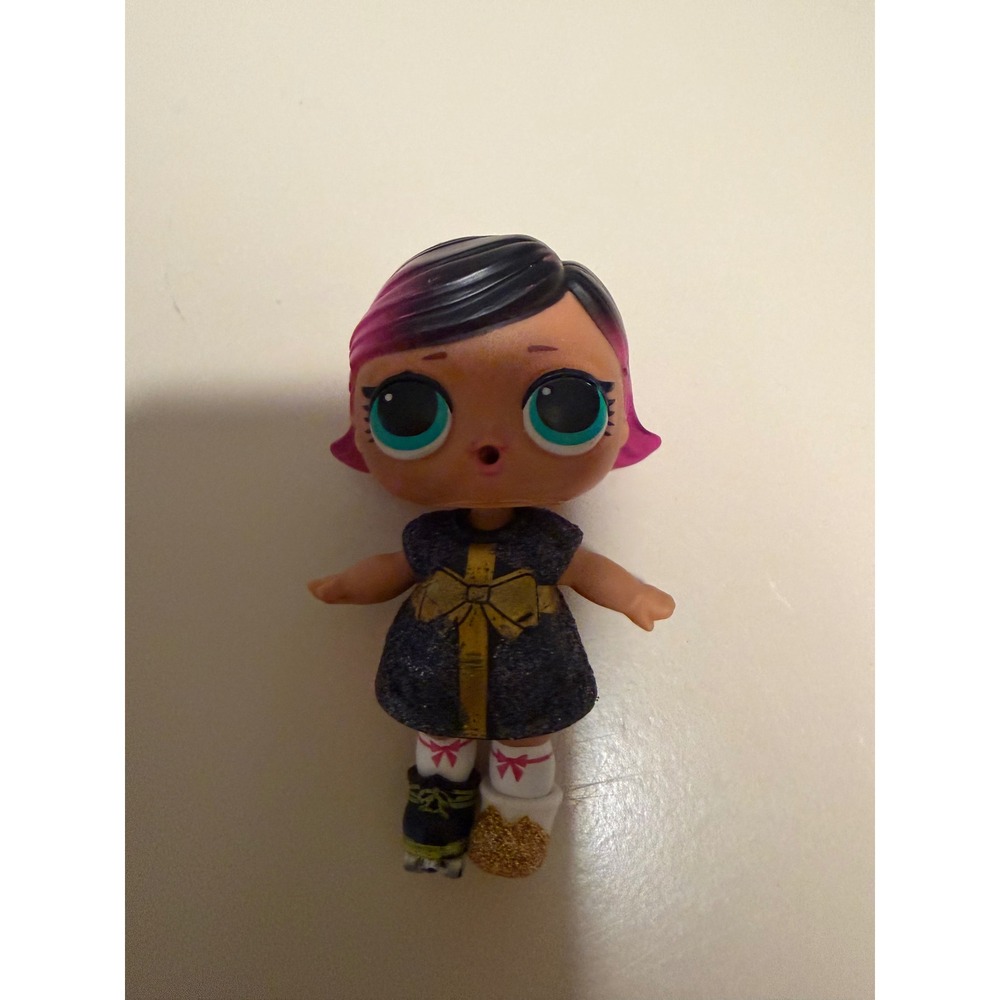 MGA LOL Surprise Doll Pink Black Hair Glitter Dress Gold Bow Roller Skate Boot